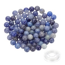 8mm Natural Stone Beads, 100Pcs Round Natural Gemstone, Blue Black