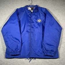 Auburn Sportswear Jacket Mens Extra Large Royal Blue Coach Snap Front CSEA Lined