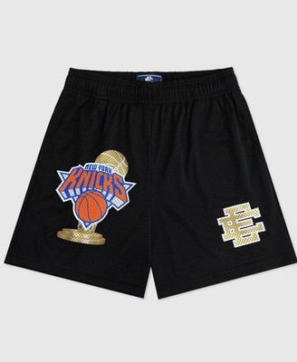 Eric Emanuel EE New York Knicks Champ Mesh Shorts Black Embroidered Logo