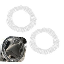 100 PCS Disposable Steering Wheel Cover, Plastic Wheel Wrap Protector, 14.5 to