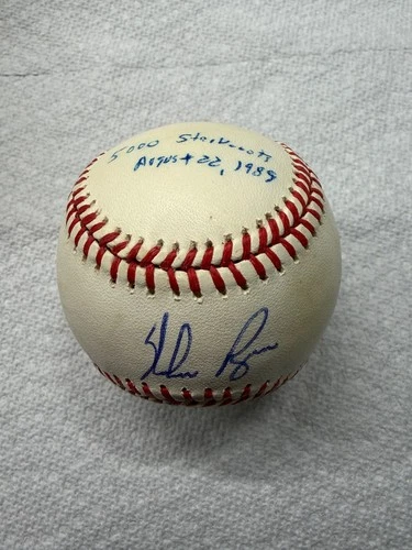 Nolan Ryan Signed Inscribed 5k Stat Baseball PSA DNA COA MLB Ball Auto HOF 5,000