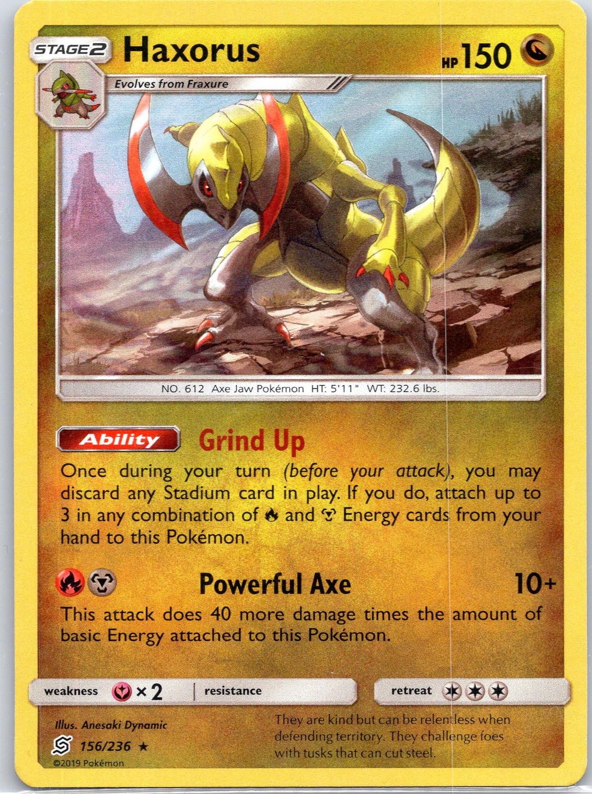 Haxorus 156/236 Holo Rare Unified Minds Pokemon Near Mint