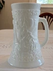 Vintage 1976 Fenton Satin White Milk Glass Stein Mug AMERICAN BICENTENNIAL theme