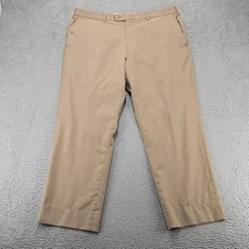 Britches Pants Mens 40R Tan Wool Dress Slacks Mid Rise Flat Front