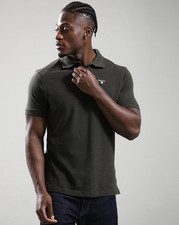 Image of Barbour Tartan Piqué Polo Shirt Forest Green Size XL New With Tags