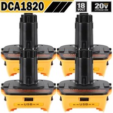 Pack DCA1820 Battery Adapter with USB For Dewalt 20V Battery,20V to 18V NEW