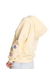 Victoria's Secret PINK Ivy Fleece Campus Full Zip Hoodie Light Yellow Graphic