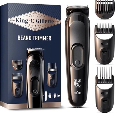 King C. Gillette Akku-Barttrimmer-Set für Männer, Elektrorasierer für Männer mit