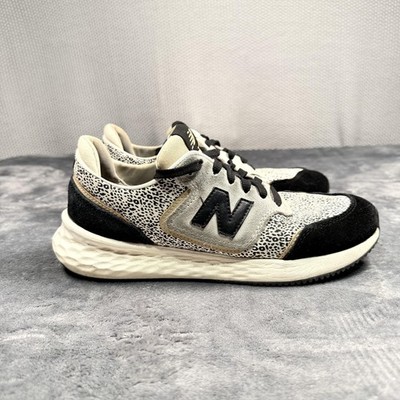 New Balance X-70 Shoes Womens Size 9 White Suede Animal Print Sneakers WSX70RB1