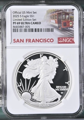 2025 S Silver American Eagle $1 Limited Edition NGC PF69 Ultra Cameo #854 White%