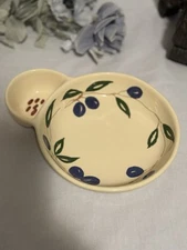 Vintage Olives Dipping Sauce Dish Bowl Hand Painted In Italy Olive Oil & Bread