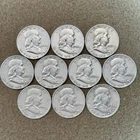 [Lot of 10] 1954 Franklin Half Dollars - 90% Silver - Choose How Many Lots of 10