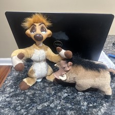 Vintage Disney Lion King Timon  Pumbaa Plush Set 1994 Mattel
