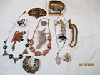 Lot o Vintage Costume Jewelry Lot Broken, Missing Parts, Pieces Craft or Repair