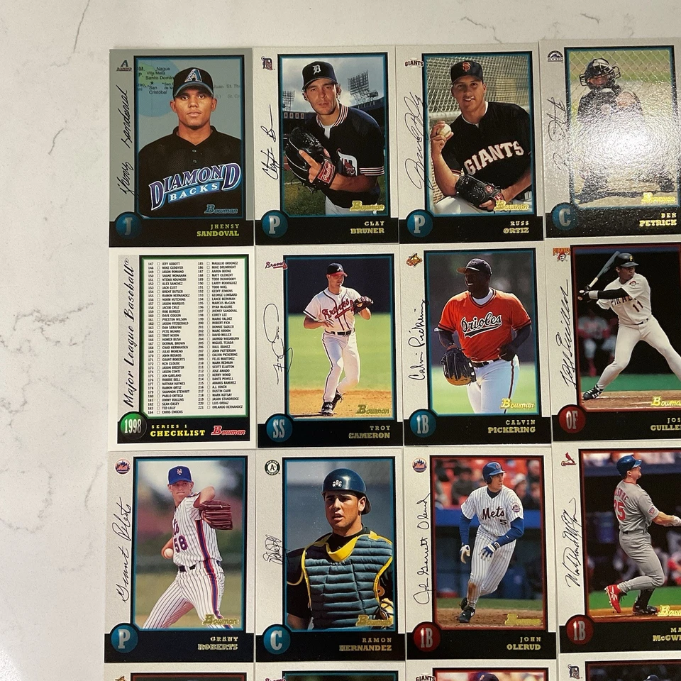 批量 25 张 Bowman 1999 棒球卡 明星 Matt Cain Eric Chavez Ruben — 第 2/4 张图片