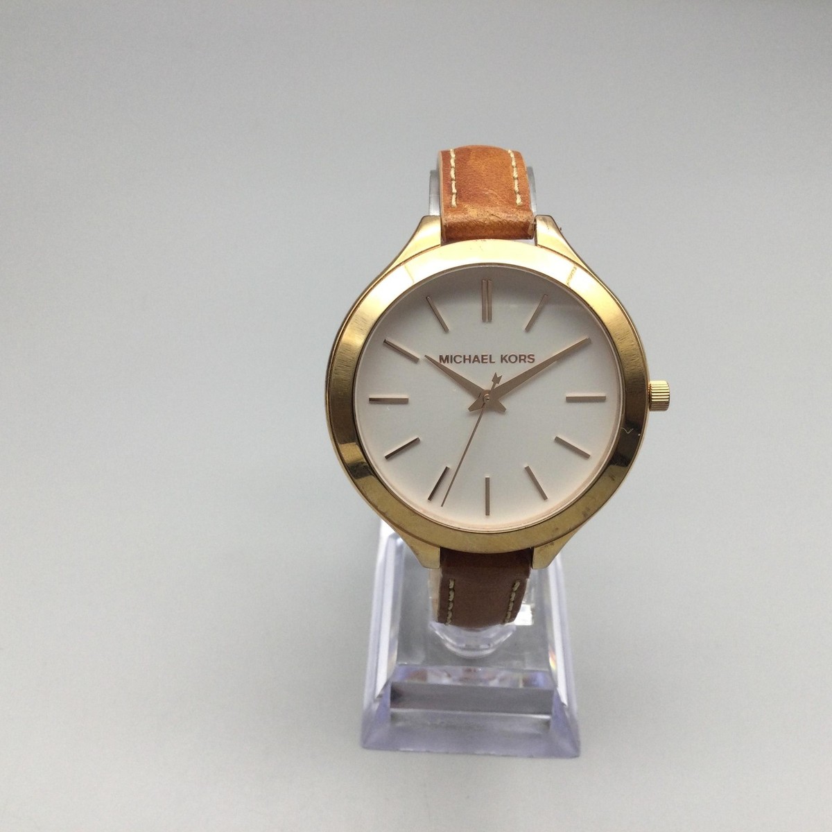 Michael Kors Runway MK-2284 Watch Women Gold Tone 41mm Brown