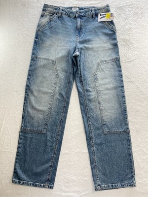NEW Time&Tru Womens Size 14 Carpenter Jeans Straight Leg High-rise Medium Stone