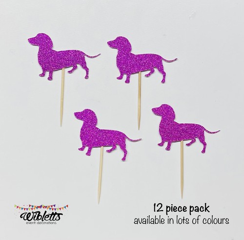 DOG THEME BIRTHDAY PARTY CUPCAKE TOPPERS, FRENCH BULLDOG, POODLE, DACHSHUND - Picture 16 of 26