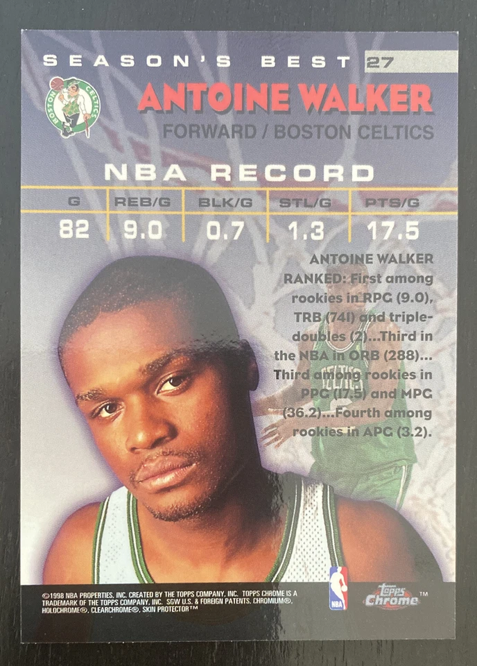 1997-98 Topps Chrome Season's Best Hot Shots #SB27 Antoine Walker   - Image 2 of 2