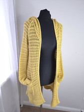 Anthropologie Cardigan M size crochet Charlie & Robin Yellow color beach style