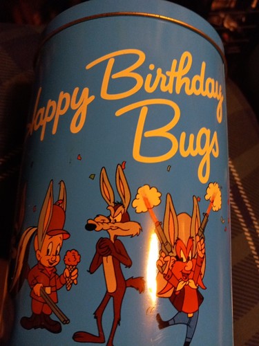 1989 Happy Birthday Bugs Candy Tin 6.5”x5”