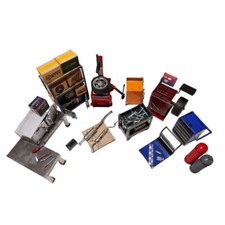 1/18Diorama Auto Garage Stoccaggio Prop Modello per Officina Strumenti Scena Espositore Modello