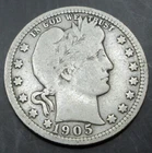 1905-P BARBER SILVER QUARTER Lot#482