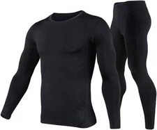 Men Ultra-Soft Long Johns Set with Fleece Lined Base Layer Winter Ski Warm Top
