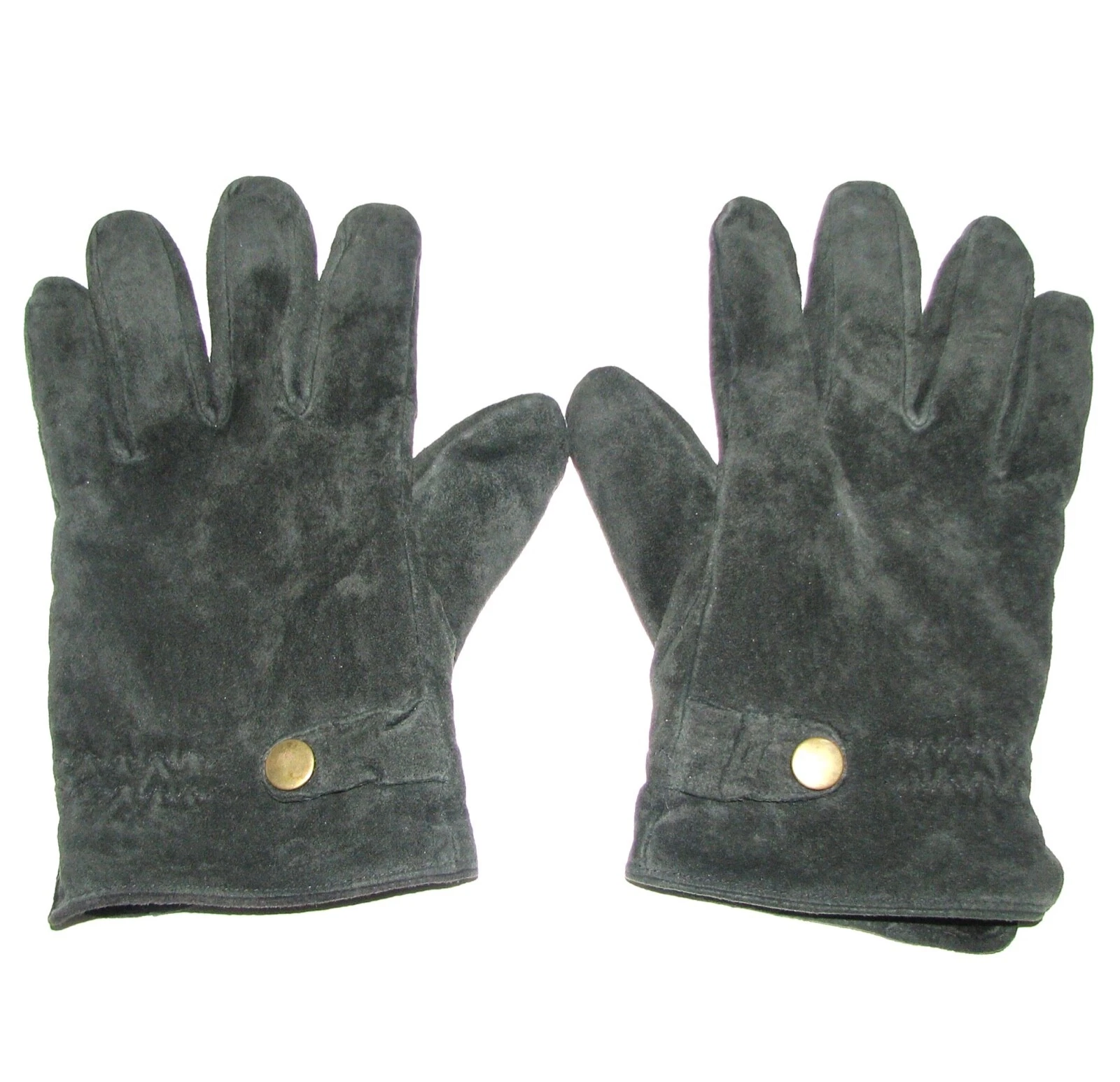 Aris Men's Black Suede Leather Gloves w/Faux Fur Liner ~ #72139 ~ Size Large