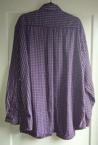 Trader Bay BURGUNDY Plaid 100% Cotton Long-sleeve Button-down SHIRT ~ 2XLTall - Picture 2 of 3