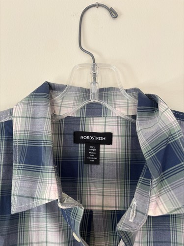 NWT Nordstrom Kids Button Up Shirt Plaid Short Sleeve XXL - Picture 3 of 3