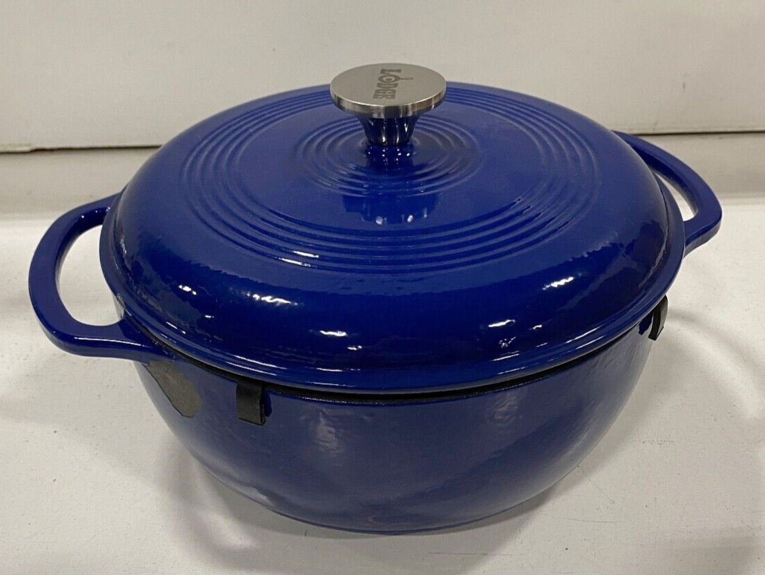 Lodge 6qt Cast Iron Enamel Dutch Oven Lagoon Blue eBay