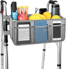 Upgraded Walker Basket with Cup Holder, Foldable Walker Bag with Large Capacity