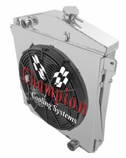 4 Row Aar Radiator 16 Fan And Shroud For 1943 - 1948 Chevy Cars Chevy V8 Conv 4 Row Aar Radiator 16 Fan And Shroud For 1943 - 1948 Chevy Cars Chevy V8 Conv