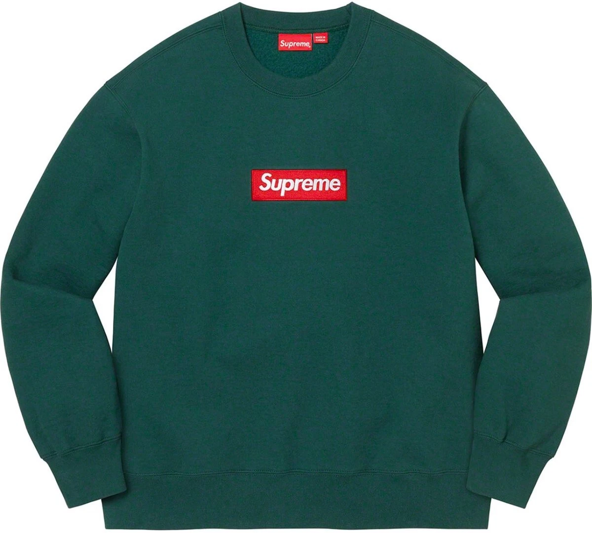 Supreme FW22 Box logo Crewneck vert pin foncé pour hommes taille XL DEADSTOCK