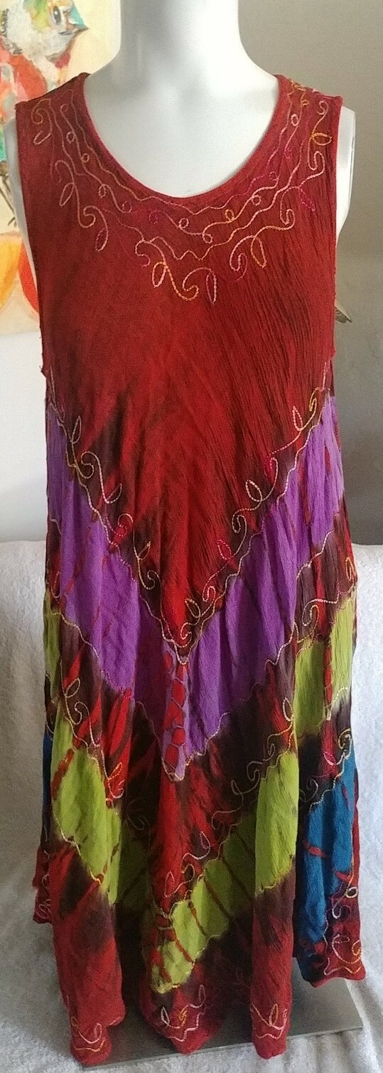 Sacred Threads Womens Multi Colored Sleeveless Bo… - image 1