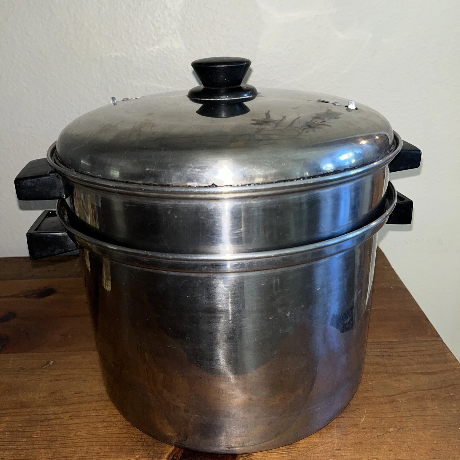 8 Quart Double Boiler With 2 Draining Baskets & Lid