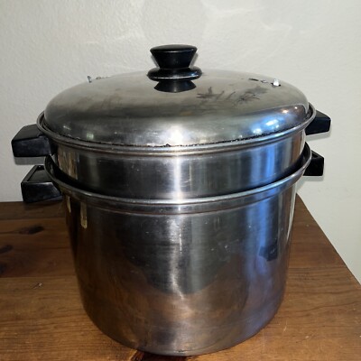 8 Quart Double Boiler With 2 Draining Baskets & Lid