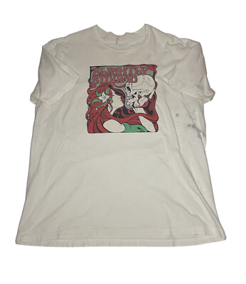 Y2K Slightly Stupid T Shirt Rock Band White XL Reggae Punk Hip Hop Logo Flaws