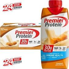 Premier Protein Shake, Caramel, 30g Protein, 11 fl oz, 12 Ct