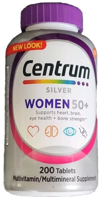 Centrum Silver Womens 50 Plus Vitamins, Multivitamin Supplement, 200 Count
