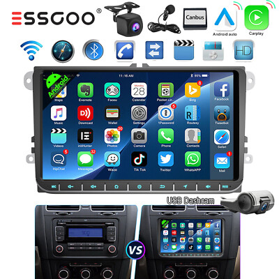 Für VW GOLF 5 6 Touran Caddy Passat Autoradio DVR 32G Android 14 Carplay GPS RDS