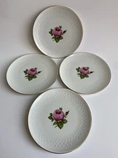 Winterling Bavaria Pink Rose Gold Trim Embossed Set of 4 Salad Plates 7 3/4”D