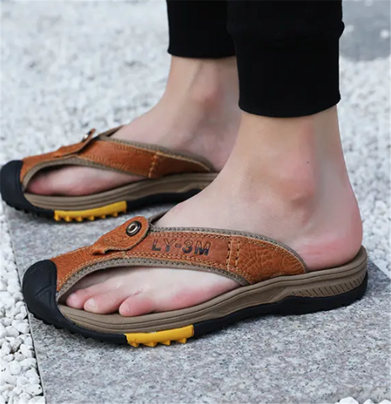Menu0026#039;s Fisherman Flip Flops Thong Beach Water Shoes Closed Toe Sandals  Non-Slip | eBay