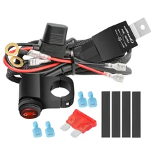 12V 40A LED Light Bar Wiring Harness Kit Motorcycle Handlebar Switch 18AWG OnOff