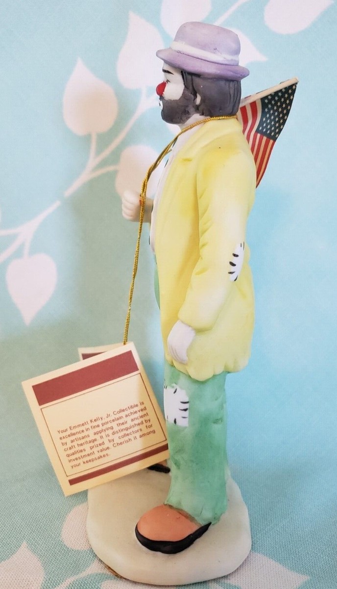 Emmett Kelly, Jr. Clown w/American Flag Flambro Emmet Kelly, Jr