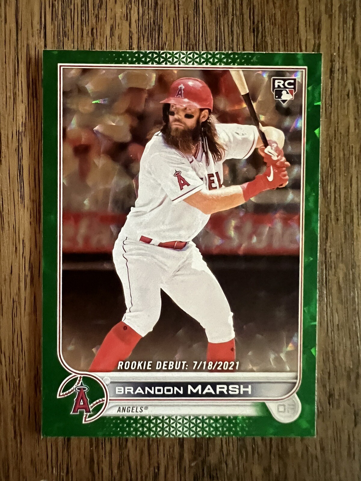 Brandon Marsh 2022 Topps Update #US35 Green Foil RC Rookie Card #/499 Debut
