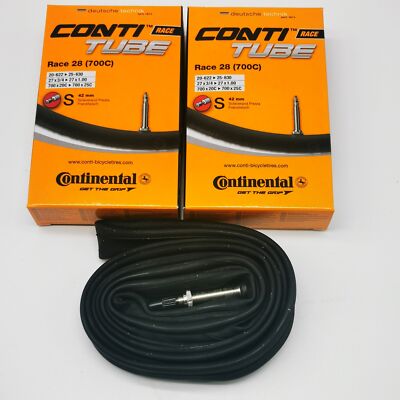 2 x Continental Schlauch 700X20/23/25-622C Race Sclaverand SV Presta Ventil 42mm