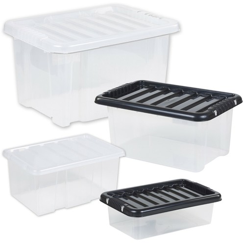 Plastic Storage Boxes Clip Lid Quality Stackable Container Lightweight