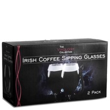 2 Irish Coffee Sipping Glasses SET Of Two Pack Glass Wine NEW IN BOX Wine